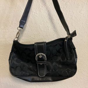 Coach Black Canvas&Leather Wristlet/Purse